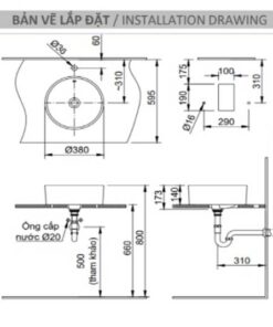 Alternative view of Chậu Rửa Lavabo Inax L-295V Đặt Bàn Tròn