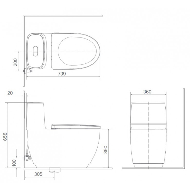 Bồn cầu 1 khối Inax AC-1052VN - Nội Thất Phương Trà