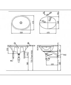 Alternative view of Chậu Rửa Lavabo Inax L-2293V Âm Bàn Oval