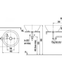 Alternative view of Chậu Rửa Lavabo Inax AL-445V Đặt Bàn AquaCeramic