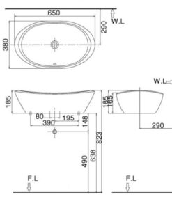 Alternative view of Chậu rửa Inax AL-465V Đặt bàn men Aqua Ceramic