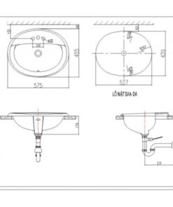 Alternative view of Chậu Lavabo Inax L-2395V Âm Bàn Dương Vành