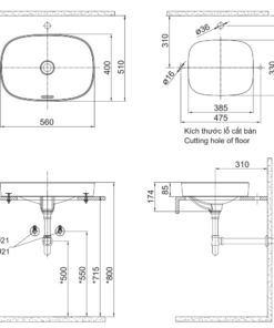 Alternative view of Chậu Rửa Lavabo Inax AL-642V Đặt Bàn AquaCeramic