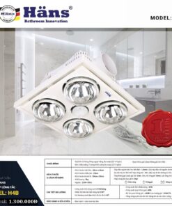 Đèn sưởi 4 bóng âm trần – H4B