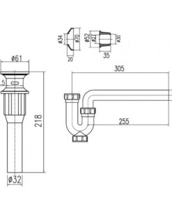 Alternative view of Bộ ống thải Inax A-325PS
