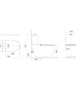 Alternative view of Bồn cầu nắp rửa cơ AC-832/CW-S32VN