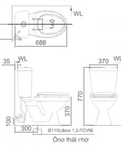 Alternative view of Bồn cầu 2 khối Inax C-108VA