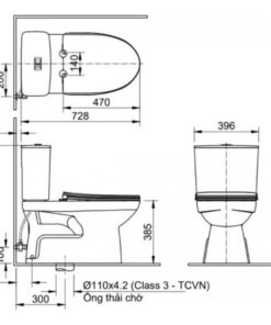 Alternative view of Bồn Cầu Nắp Điện Tử INAX AC-514A/CW-H18VN