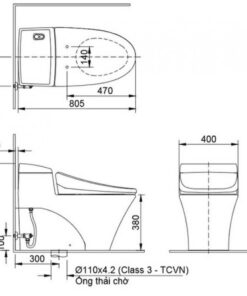 Alternative view of Bồn cầu nắp cơ INAX AC-1008/CW-S32VN
