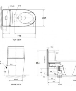 Alternative view of Bồn cầu 1 khối American Standard VF-1808ET