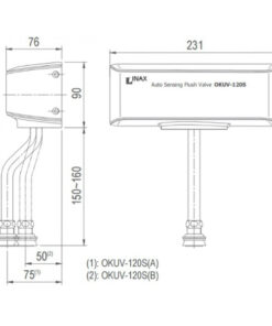 Alternative view of Van xả cảm ứng Inax OKUV-120S(A/B)