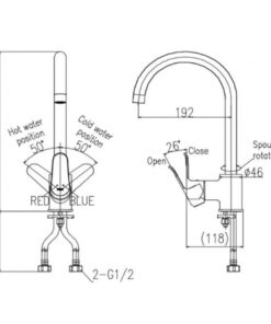 Alternative view of Vòi Nước Rửa Bát Inax SFV-800S Nóng Lạnh