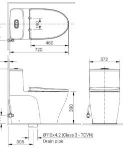 Alternative view of Bồn Cầu INAX AC-989/CW-S15VN Nắp Rửa Cơ
