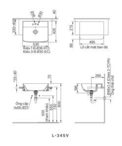 Alternative view of Chậu Rửa Mặt Lavabo Inax L-345V Bán Âm