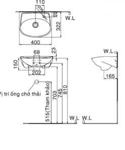 Alternative view of Chậu Lavabo Treo tường Inax L-280V