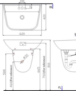 Alternative view of Chậu Rửa Lavabo Inax L-297V Treo Tường