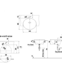 Alternative view of Chậu Rửa Mặt Lavabo Inax AL-333V Bán Âm AquaCeramic