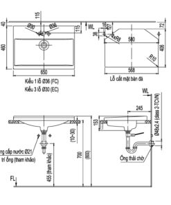 Alternative view of Chậu Rửa Lavabo Inax AL-2397V Dương Vành AquaCeramic