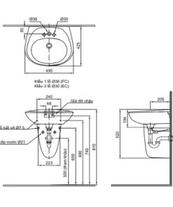 Alternative view of Chậu rửa Inax treo tường L-284V