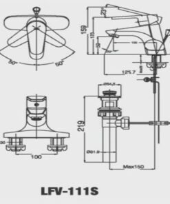 Alternative view of Vòi Chậu Inax LFV-111S Nóng Lạnh Chậu 3 Lỗ