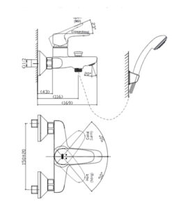 Alternative view of Sen Tắm Inax BFV-1113S-8C Nóng Lạnh Tay Sen Tăng Áp